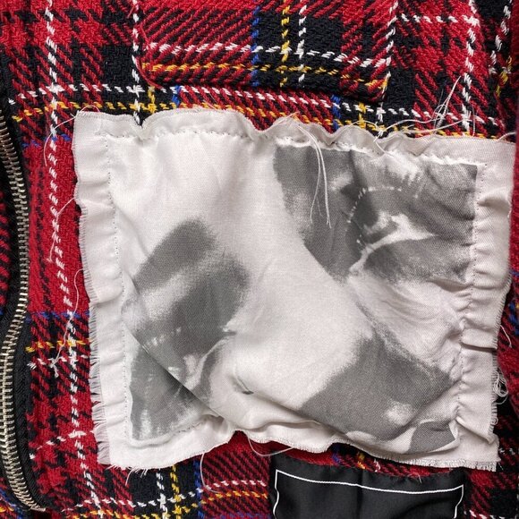 mnml Jacket Womens Large Red Plaid Shacket Punk Goth Zippers - Picture 4 of 16